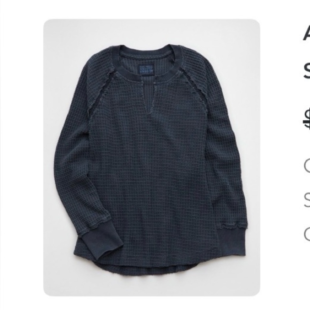 AE BIG HUG NOTCH WAFFLE KNIT